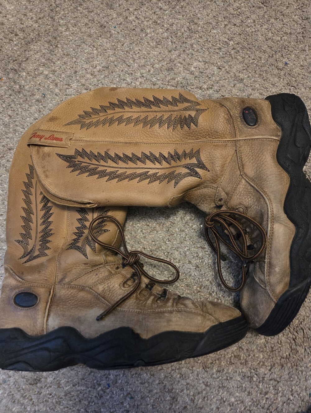 Tony Lama Hybrid Western Boots Mens Sz 8D Boot Sneakers Lace Up